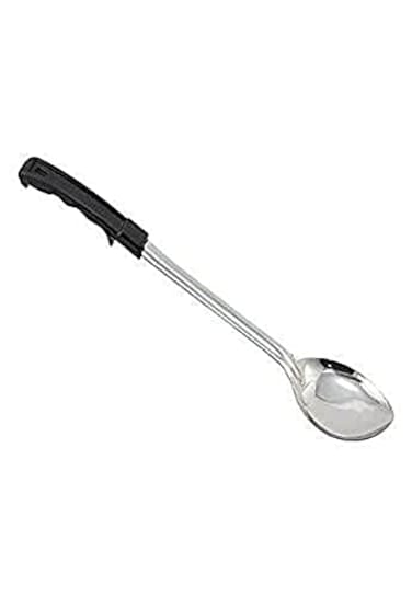 Winco Prime Stainless Steel Basting Spoon with Stop Hook Handle NSF Solid 15