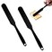 Gaprumi 2 Pieces Long Handle Silicone Jar Spatula NonStick Rubber Scraper Silicone Scraper for Jars Smoothies Blenders Cooking Baking Stirring Mixing Versatile Kitchen Tool Black