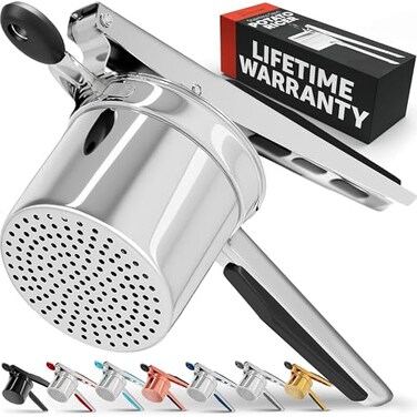 Priority Chef PriorityChef Large 15oz Potato Ricer Heavy Duty Stainless Steel Potato Masher and Ricer Kitchen Tool Press and Mash Kitchen Gadget For Perfect Mashed Potatoes Everytime