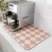 AMOAMI Coffee Mat Hide Stain Rubber Backed Absorbent Dish Drying Mat for Kitchen Counter Fits Under Coffee Maker or Machine PINK 12X19