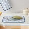 FRESHMINT Printed Dish Drying Mats for Kitchen Counter 2 Pack Absorbent Reversible Drying Mats Microfiber Kitchen Countertop Protector Dishes Drying Pad Extra Large 18x24 Dish Mat