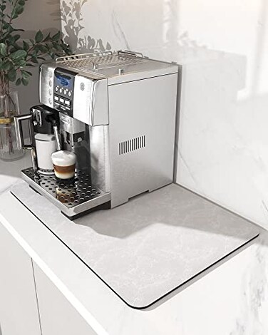 AMOAMI Coffee Mat Hide Stain Rubber Backed Absorbent Dish Drying Mat for Kitchen Counter Fits Under Coffee Maker Machine Dish Rack