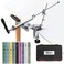 MOVIRON RUIXIN PRO RX009 Professional Knife Sharpener with 9 Whetstones 360 Rotation Flip Design FixedAngle Aluminum Alloy Kitchen Chef Knife Sharpening Kit Abrasive Holding System Tools