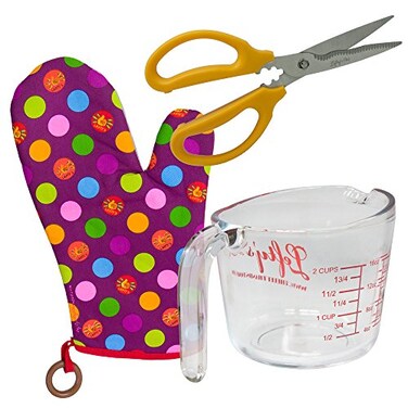 Lefty's The LeftHanded Measuring Cup Kitchen Shears Oven Mitt Set