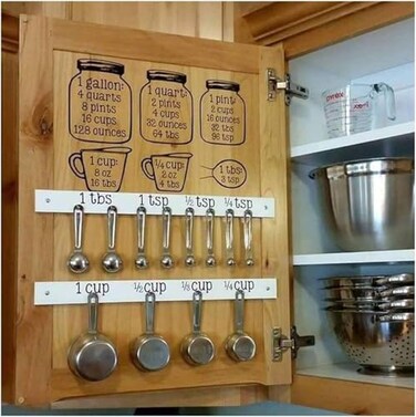 DmStore Set Kitchen Baking Cooking Cups Spoons Vinyl Decals Measuring CONVERSIONS