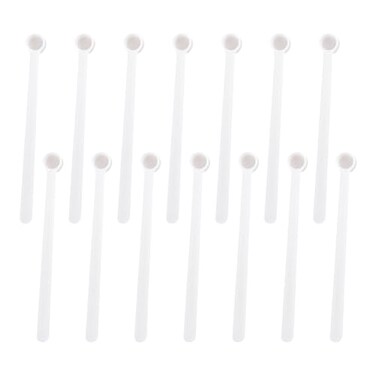 GSHLLO 50 Pcs 025ml Mini Measuring Spoons Tiny Plastic Scoops Micro Teaspoon Scoops Long Handle Scoop Small Kitchen Spoon Measurement Tools for Seasoning