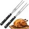 Patelai 2 Pieces Carving Meat Fork 106 Inch Long Kitchen Tableware Stainless Steel Serving Fork with Plastic Handle for Barbecue Turkey Dinner Cooking