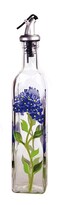 Grant Howard Hand Painted Square Cruet with Pourer Blue Hydrangeas 16 oz Blue