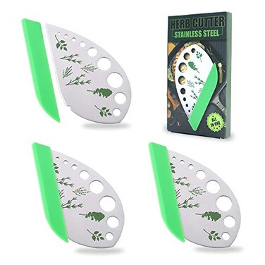 N/A/ 3 Pack Stainless Steel Herb Cutter Stripper 9 Holes Kitchen Leaf Herb Stripper 2 in 1 Design Herb Stripper Tool Herb Leaf Stripping Tool Metal Herb Pealer Remover