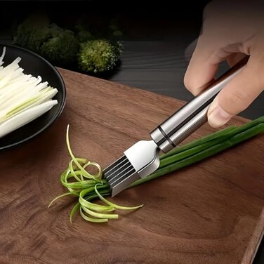 Moritic Green Onion Slicer MultiBlade Kitchen Herb Cutter Professional Scallion Shredding Tool 1 Silver and black