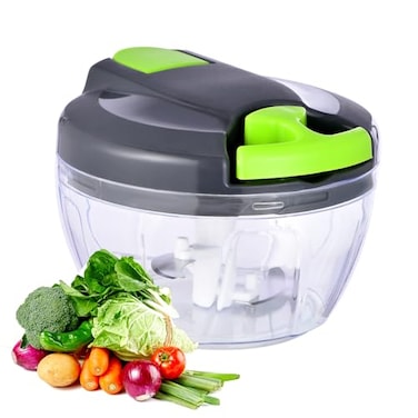 Ziweaye Manual Food Processor Vegetable Chopper Portable Hand Pull String Garlic Mincer Onion Cutter for Veggies Ginger Fruits Nuts Herbs etc 500mlGraygreen