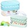 Webake Round Silicone Ice Cube Trays for Freezer with Lid and Bin 2 Pack Ice Mold1 Bin Easy Release Small Ice Ball Maker Circle Ice Cube Tray for Drinks Coffee Tea