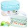 Webake Round Silicone Ice Cube Trays for Freezer with Lid and Bin 2 Pack Ice Mold1 Bin Easy Release Small Ice Ball Maker Circle Ice Cube Tray for Drinks Coffee Tea