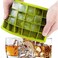 Guardians Ice Cube Tray Silicone Square Ice Trays Easy Release Stackable Ice Cube Mold with Removable Lid 24 Cavity 2 Pack Green