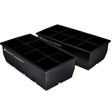 Home-Complete HomeComplete Large Ice Cube Tray Double Pack Black