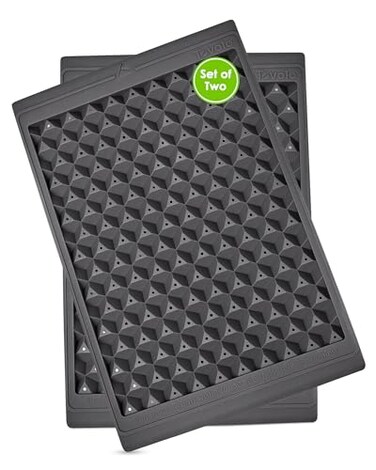 Tovolo Mini Ice Cube Tray Set with Twist and Release Mini Nugget Ice Cube Trays BPA Free Silicone Mini Ice Tray with Storage Bin and Mini Scoop Stackable Dishwasher Safe Mini Ice Cube Trays