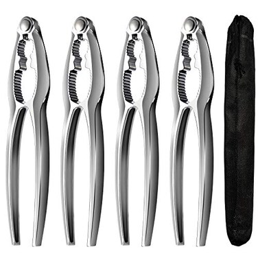 TORINALITAL Crab Leg Crackers and Tools Shellfish Crab Claw Cracker Seafood Lobster Crackers and Tools 4 Pack Nut Crackers for Crab Legs