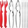 Anwenk Seafood Tools Set includes 2 Crab Crackers 2 Lobster Crackers Shellers 4 Crab Leg ForksPicks Nut Cracker Set