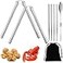 Artcome 8 Pcs Nutcracker Stainless Steel Nut Cracker Set 2 Nut Cracker 4 Picks 1 Wide Crab Fork and 1 Storage Bag