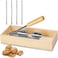 Artcome Heavy Duty Pecan Nut Cracker Tool with 4 Forks Wood Handle Base with Rectangular Wooden Box Base for Walnuts Chestnuts Almonds Pecans Hazelnuts