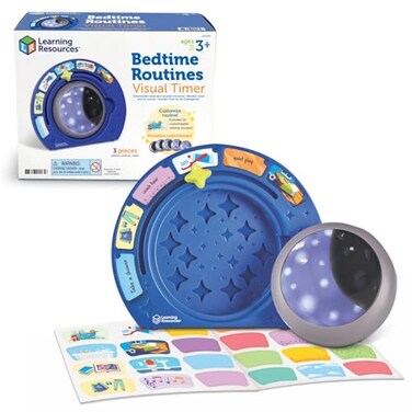 Learning Resources Bedtime Routines Visual Timer for Kids Night Light Time Management Tools for Daily Organization Count Down Clock Homeschool Supplies