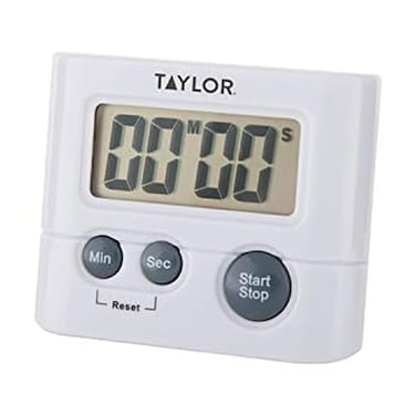 Taylor Digital Timer with 99 Minute 59 Second Display Easy to Use White Compact Design for Kitchen Cooking Baking and Timing Needs