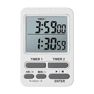 Taylor Dual Event Digital Timer wClock White