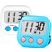 AOUCE Timer for Kids Teachers Supplies Digital Kitchen Timers for Cooking Large Magnetic Classroom Timer 2PackWhite Blue