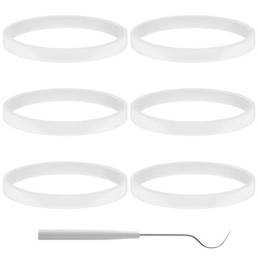 PODCAY 6 PCS Rubber Gaskets 10cm Sealing Gaskets White ORing Replacement Parts for Ninja Blender BL480 BL680 BL910 CT680