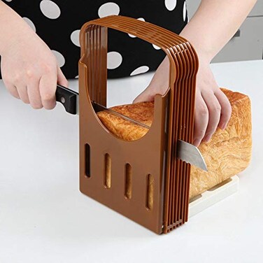 eMorevalue Bread Slicers Guide for Homemade Bread Adjustable Foldable Hand Loaf Cakes Cutter Folding Bagel Toast Slicing Machine Sandwich Maker with 4 Slice Thicknesses