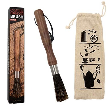 WYBG Coffee Grinder Brush Machine Cleaning Espresso Cleaner Maker Cleaner Tool with Storage Bag Wooden Handle