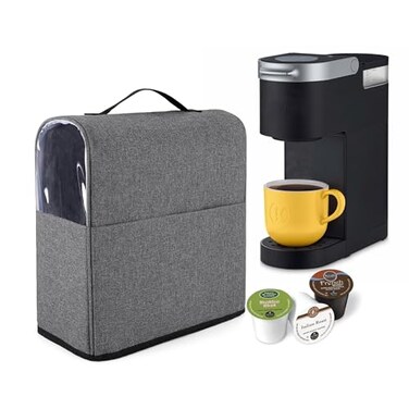 CURMIO Coffee Maker Dust Cover Compatible for Keurig KMini and KMini Plus Coffee Making Machine Cover with Pockets for K Cup Cover Only