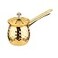 Alunsito 7 Oz Stainless Steel Turkish Coffee Cezve Gold Ibrik with Handle 200 Ml
