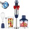 KOIOS 5in1 Hand Immersion Blender 12 Speed Adjustable Emulsifier Handheld Blender 1000W Copper Motor Stainless Steel Blade Hand Mixer with attachments Blue