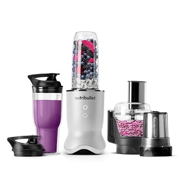 NutriBullet nutribullet Ultra Plus 31 Compact Kitchen System 1200W Kitchen System with Blender Food Processor and Coffee and Spice Grinder 32oz and 24oz Blending Cups 2Cup Food Processor Pearl White