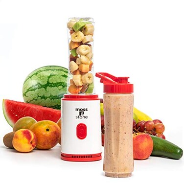 Moss & Moss Stone Single Serve Blender White Red 20 oz