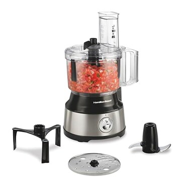 Hamilton Beach Food Processor Vegetable Chopper for Slicing Shredding Mincing and Puree 10 Cups Easy Clean Bowl Scraper Black and Stainless Steel 70730