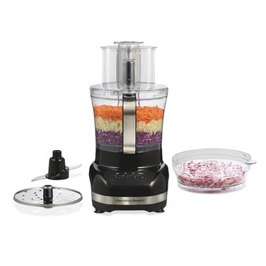 Hamilton Beach Big Mouth Duo Plus 12 Cup Food Processor Vegetable Chopper with Additional Mini 4 Cup Bowl Black 70580