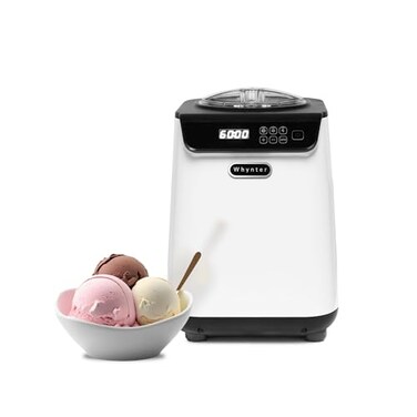 Whynter Ice Cream Maker Machine Automatic 128 Qt Upright with Builtin Compressor LCD Digital Display Timer No PreFreezing ICM128WS White