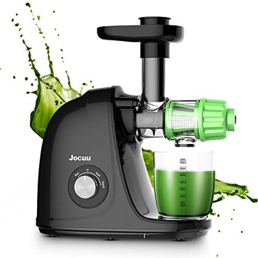 Jocuu Slow Masticating Juicer with 2Speed Modes Cold Press Juicer Machine Quiet Motor Reverse Function Easy to Clean Juicer Extractor Juice Recipes for Fruits Vegetables Black