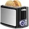 Hommater Toaster 2 Slice Wide Slot Toaster Best Rated Prime Display Smart Toasters with LCD Digital Countdown Timer and BagelDefrostCancelReheat Function