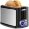 Hommater Toaster 2 Slice Wide Slot Toaster Best Rated Prime Display Smart Toasters with LCD Digital Countdown Timer and BagelDefrostCancelReheat Function