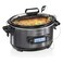 Hamilton Beach Portable 6 Quart Set Forget Digital Programmable Slow Cooker with Lid Lock Temperature Probe Dishwasher Safe Crock Lid Black Stainless 33866