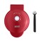 DASH Dash Deluxe Mini Waffle Maker Compact EasytoClean Breakfast Appliance Convenient Cord Wrap Cleaning Brush Included 4Inch Apple Red