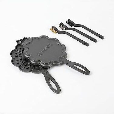 HAWOK Cast Iron Heart Shaped Waffle Maker