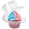 LotFancy Individual Cupcake Containers 100 Pcs Plastic Clear Cupcake Boxes Disposable Single Cupcake Holders with Dome Lid Stackable Muffin Carrier for Wedding Baby Shower