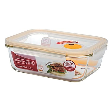 LocknLock LOCK LOCK Ovenglass Heat Resistant Square Glass Container with Steam Vent 423Cup