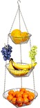 Deco Brothers Hanging Fruit Basket 3Tier Chrome