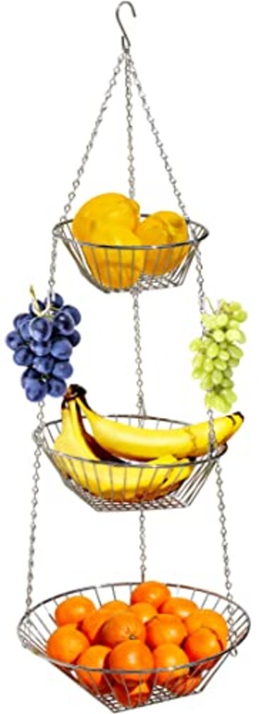 Deco Brothers Hanging Fruit Basket 3Tier Chrome