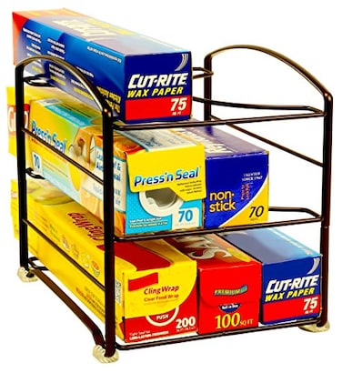 Deco Brothers Wrap Organizer Rack for Kitchen Cabinet 3 Tier Bronze
